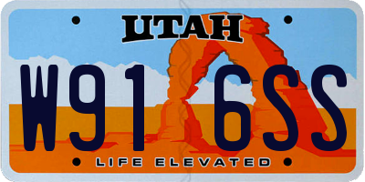 UT license plate W916SS