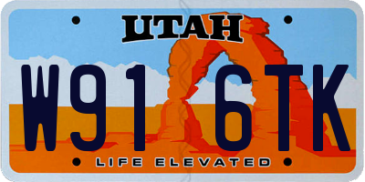 UT license plate W916TK