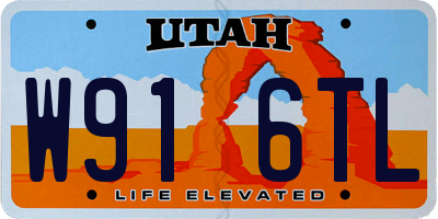 UT license plate W916TL