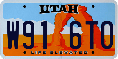 UT license plate W916TO