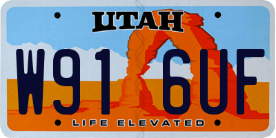 UT license plate W916UF