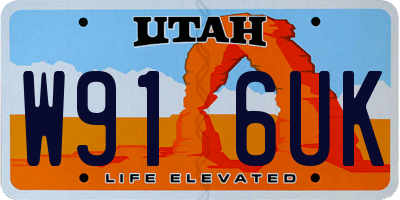 UT license plate W916UK