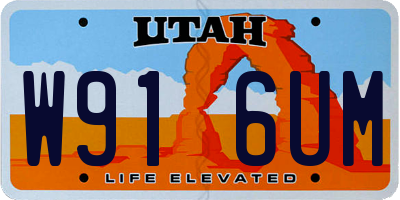 UT license plate W916UM