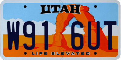 UT license plate W916UT