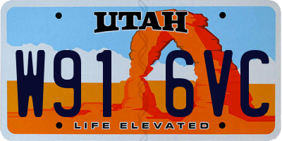 UT license plate W916VC
