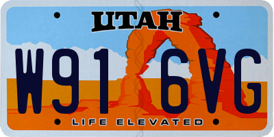 UT license plate W916VG