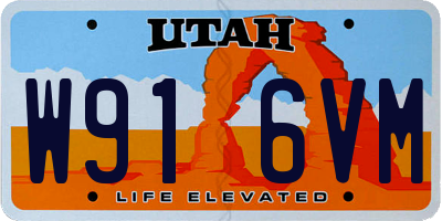 UT license plate W916VM