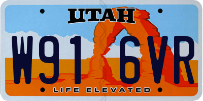 UT license plate W916VR