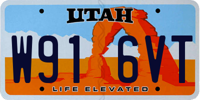 UT license plate W916VT