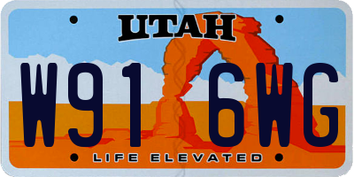 UT license plate W916WG