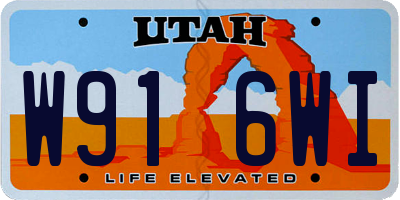 UT license plate W916WI
