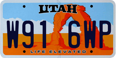 UT license plate W916WP