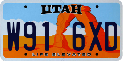 UT license plate W916XD