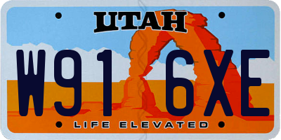 UT license plate W916XE