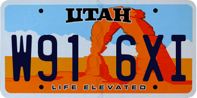 UT license plate W916XI