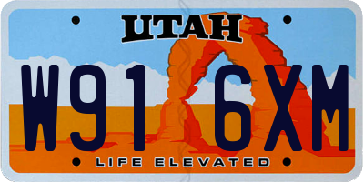 UT license plate W916XM