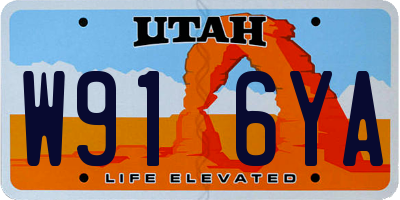 UT license plate W916YA