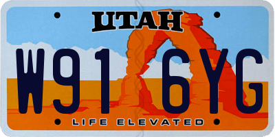 UT license plate W916YG
