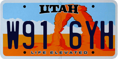 UT license plate W916YH