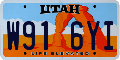 UT license plate W916YI