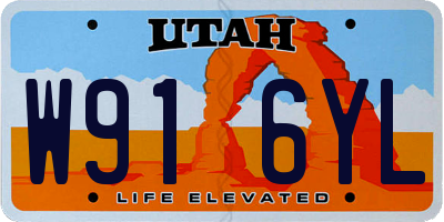 UT license plate W916YL