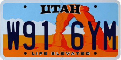 UT license plate W916YM