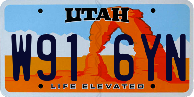 UT license plate W916YN
