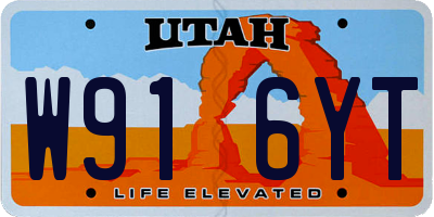 UT license plate W916YT