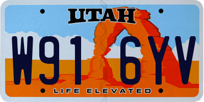 UT license plate W916YV