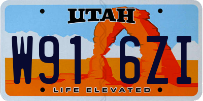 UT license plate W916ZI