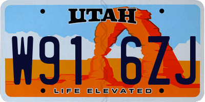 UT license plate W916ZJ