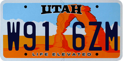 UT license plate W916ZM