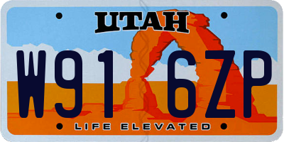 UT license plate W916ZP