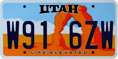 UT license plate W916ZW