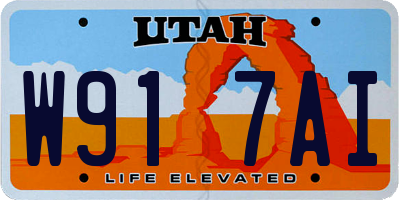 UT license plate W917AI