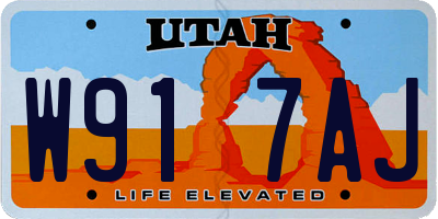 UT license plate W917AJ
