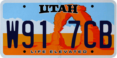 UT license plate W917CB