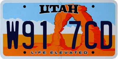 UT license plate W917CD