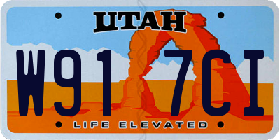 UT license plate W917CI