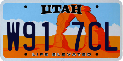 UT license plate W917CL