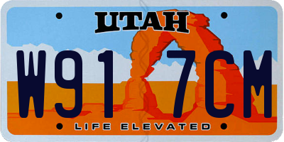 UT license plate W917CM