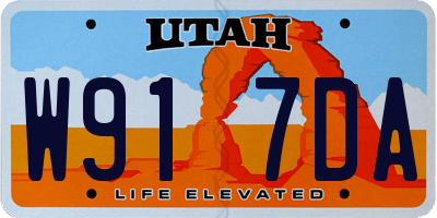 UT license plate W917DA