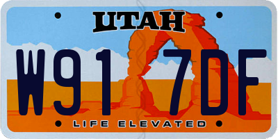 UT license plate W917DF