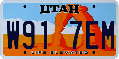 UT license plate W917EM