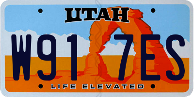 UT license plate W917ES