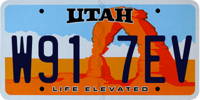 UT license plate W917EV