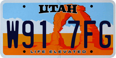 UT license plate W917FG