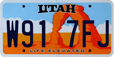 UT license plate W917FJ