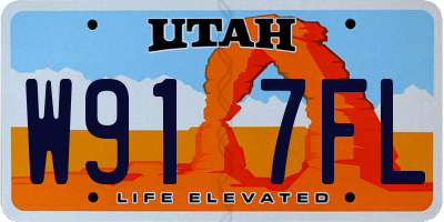 UT license plate W917FL