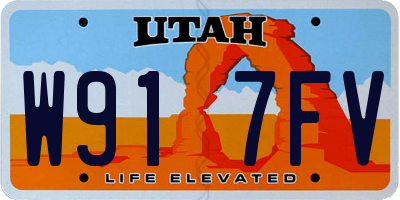 UT license plate W917FV